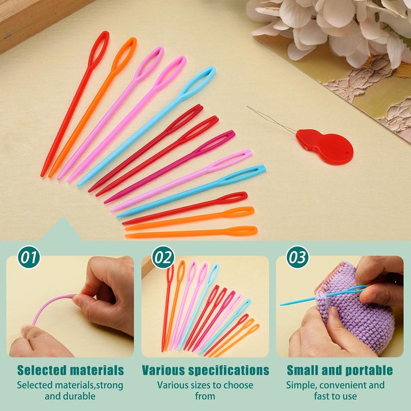 Bupete 40 Pcs Yarn Needles Set, Darning Needles for Yarn, Tapestry Needles for Yarn, Plastic Sewing Needles, Crochet Needles for Yarn, Plastic Large Eye Sewing Needles for Sewing Knitting Crochet - Image 5